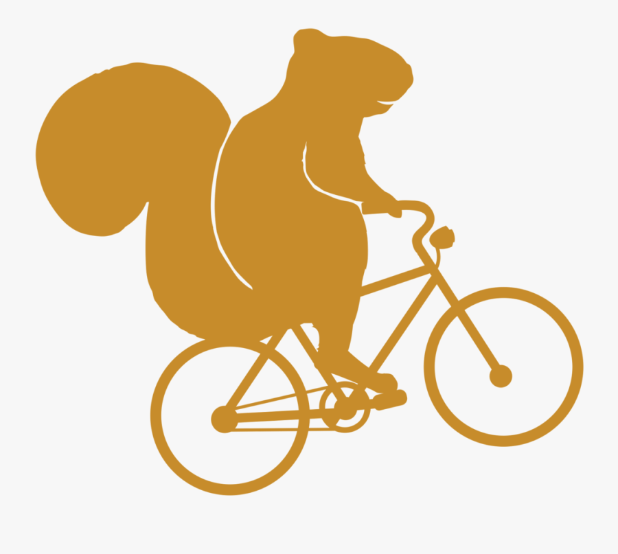 Clipart Bicycle Yellow Bike - Squirrel On A Bike Silhouette, Transparent Clipart
