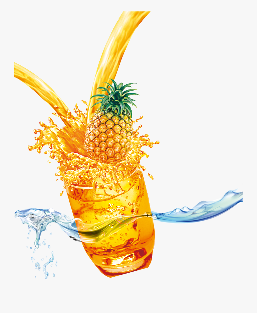 Pin By Pngsector On Pineapple Clip Art & Pineapple - Pineapple Juice Splash Png, Transparent Clipart