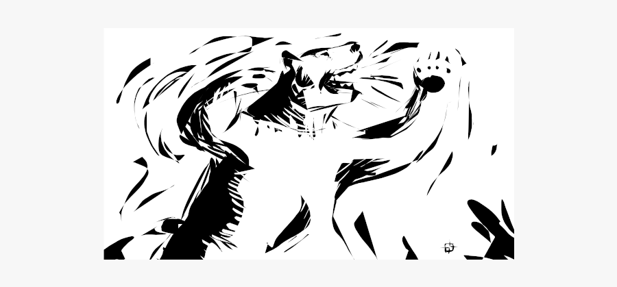 Bear Growling In Black And White Vector Clip Art - Bear, Transparent Clipart