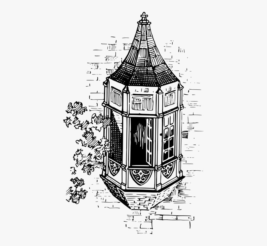 Building,line Art,coloring Book - Facade, Transparent Clipart