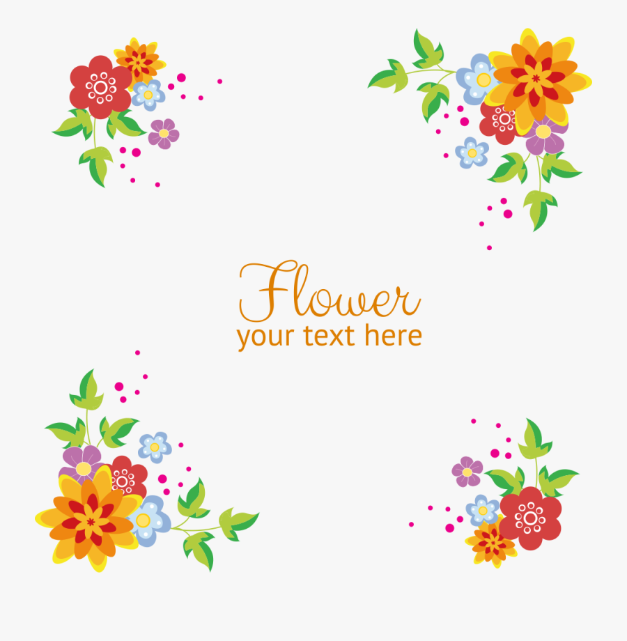 Vector Flowers Background Border Png Download - Flower Background Vector Png, Transparent Clipart