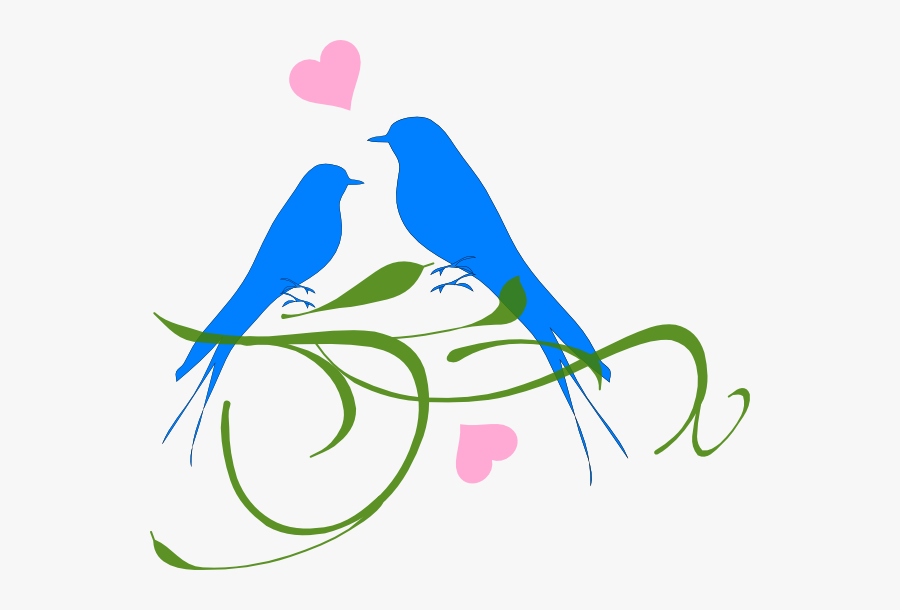 Couple Bird Png - Love Birds Black And White, Transparent Clipart