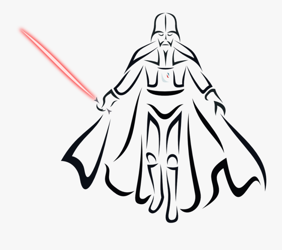 968 X 826 4 - Darth Vader Line Art, Transparent Clipart