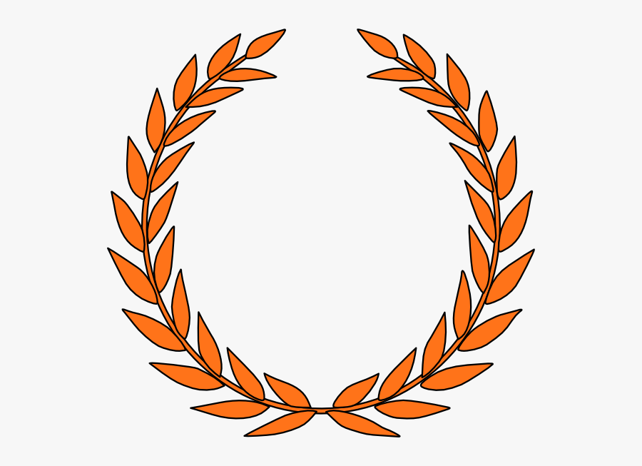 Orange Laurel Svg Clip Arts - Circle Leaf Logo Design, Transparent Clipart