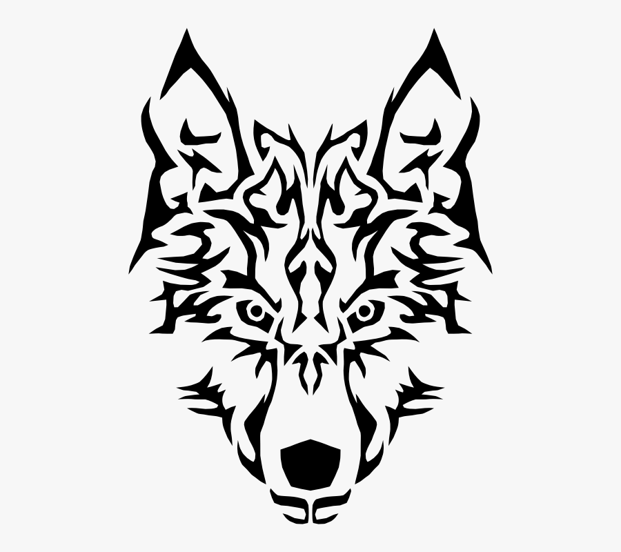 Tribal Wolf Symmetric - Tribal Wolf Head Transparent, Transparent Clipart