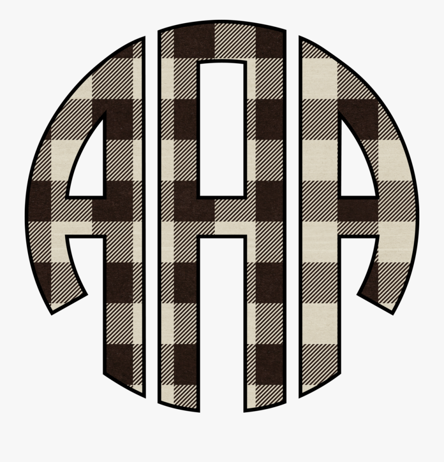White Plaid Monogram- Sublimation Transfer - Circle, Transparent Clipart