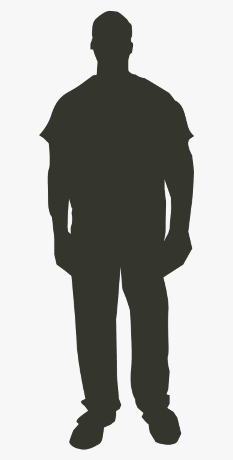 Man Standing Silhouette - Person Outlines, Transparent Clipart