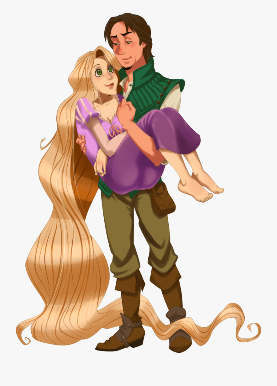 Rapunzel Flynn Rider Concept Art Tangled - Rapunzel And Flynn Cartoon, Transparent Clipart