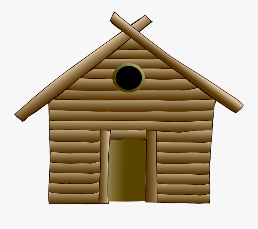 3 Little Pigs Wood House, Transparent Clipart