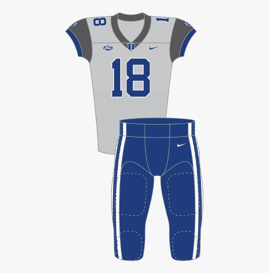 Duke Grey Football Jersey, Transparent Clipart