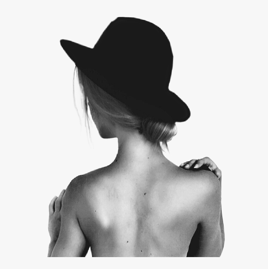 #freetoedit #woman #silhouette #girl #sombrero #hat - Girl With Hat Back Silhouette, Transparent Clipart