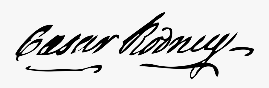 Caesar Rodney Signature On The Declaration Of Independence, Transparent Clipart