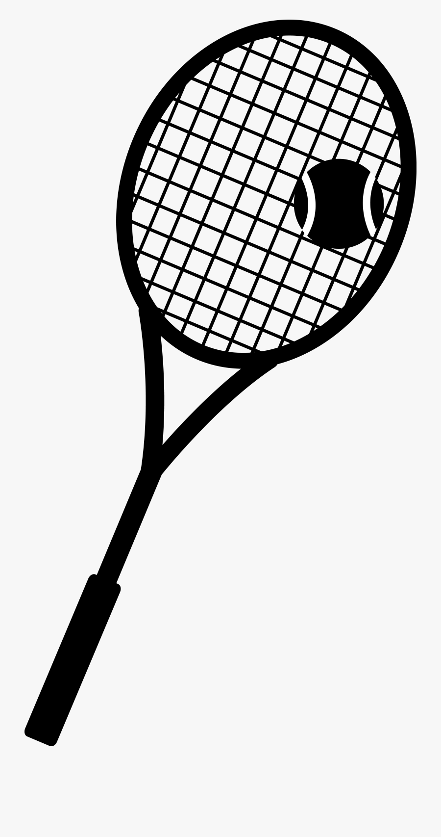 Tennis Clipart Black And White - Transparent Background Badminton Racket Clipart, Transparent Clipart