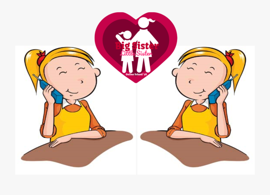 Girl With Telephone Clipart, Transparent Clipart
