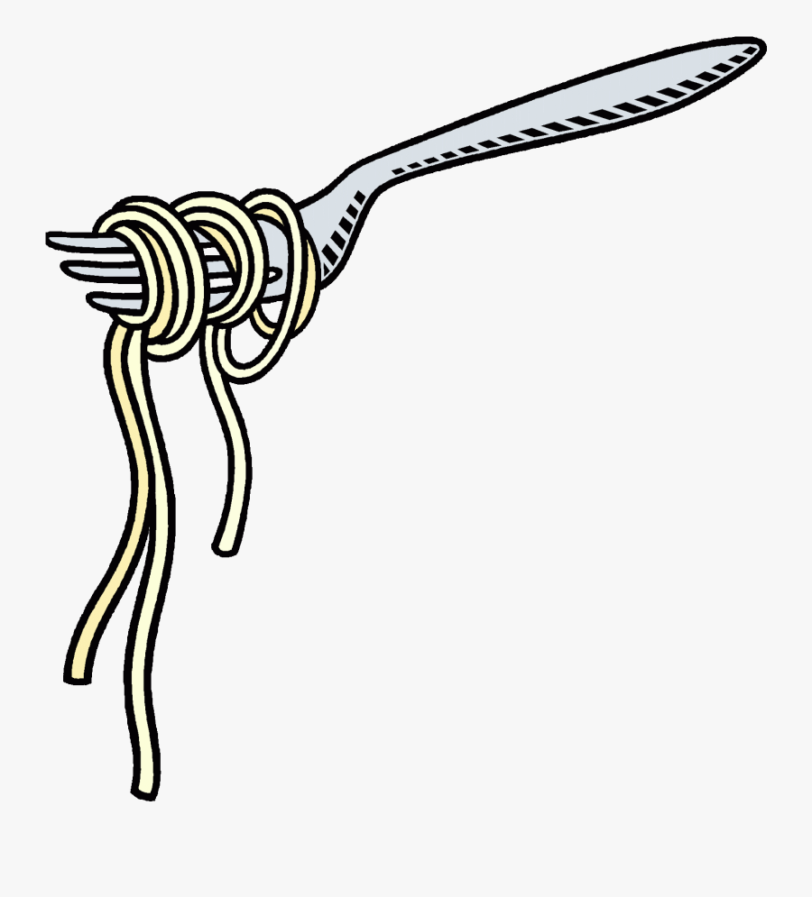 Spaghetti Clip Art Black And White Free Clipart - Fork With Spaghetti Clipart, Transparent Clipart