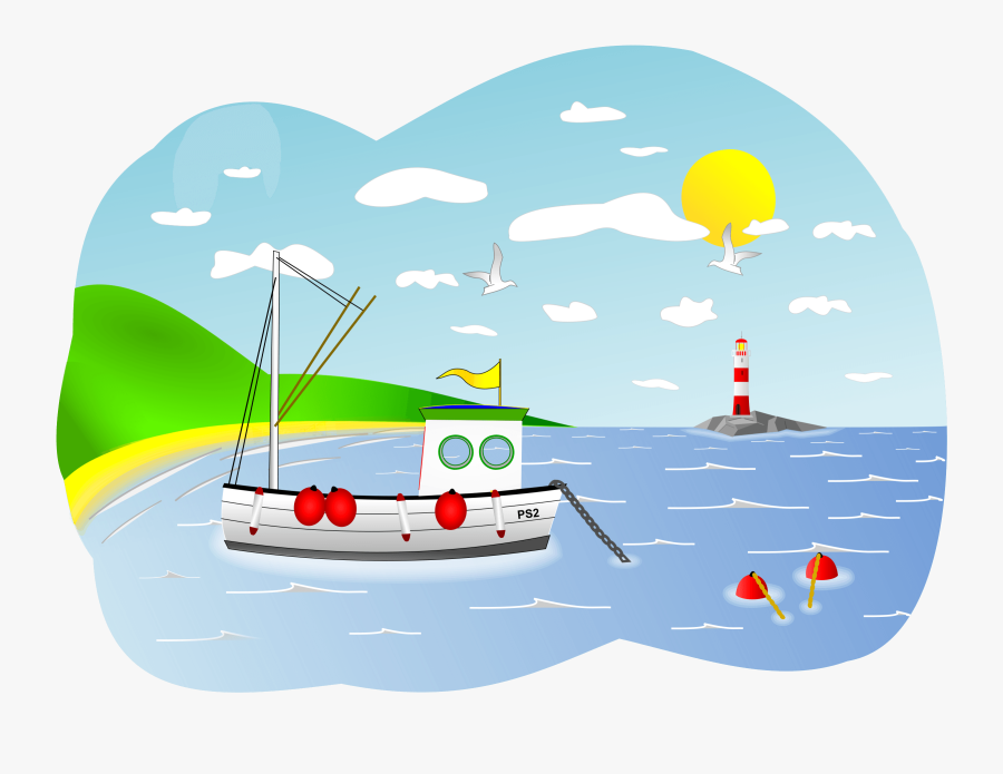 Coastal Clipart - Clipart Of Fishing Scene, Transparent Clipart