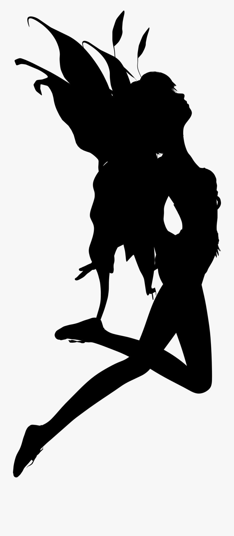 Female Fairy Silhouette 2 Icons Png - Transparent Background Silhouette Fairy, Transparent Clipart
