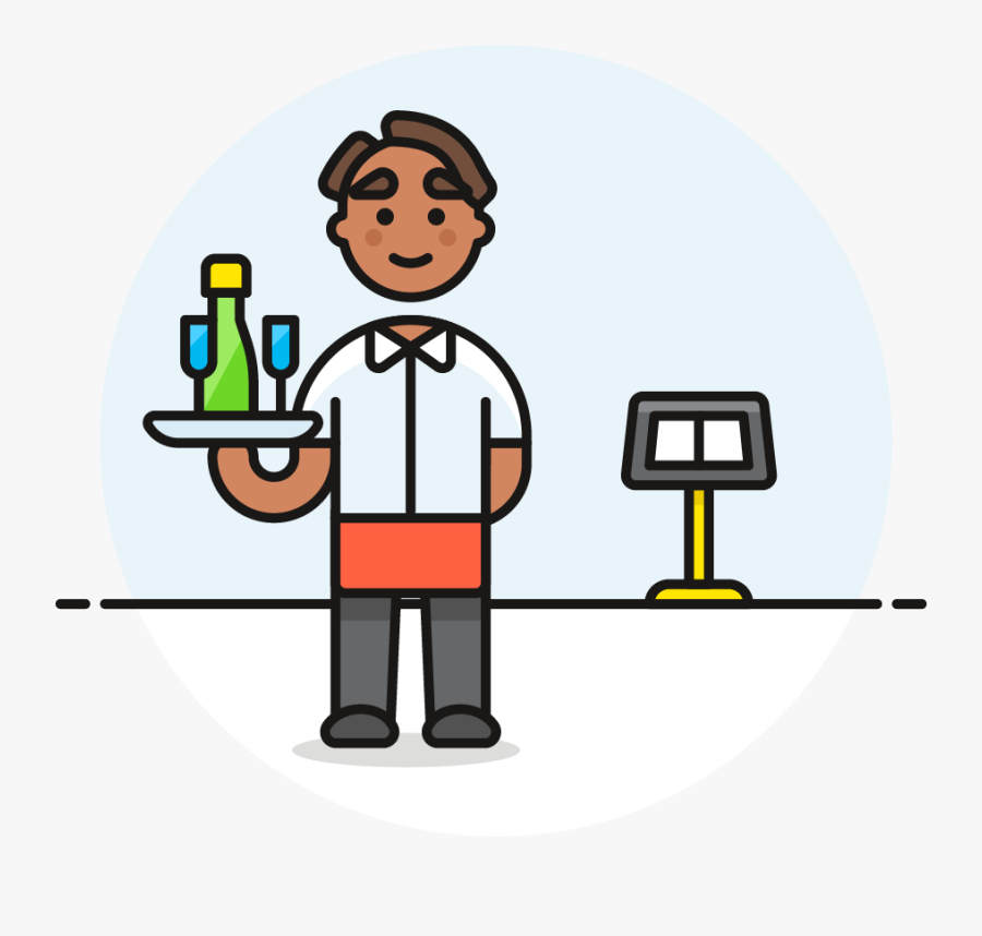 Waitress Clipart Waiter Chinese - Waiter Cartoon Png, Transparent Clipart