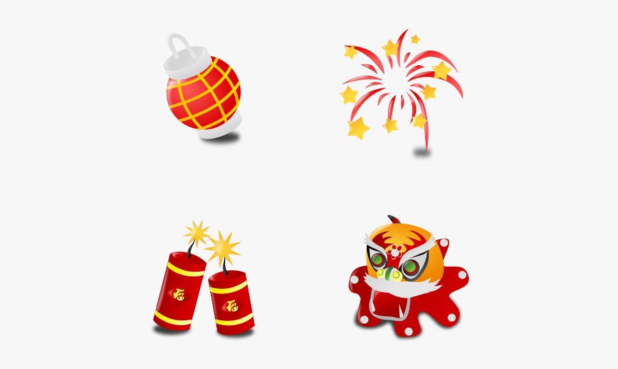 Chinese New Years Icon Set - Lunar New Year Clipart, Transparent Clipart