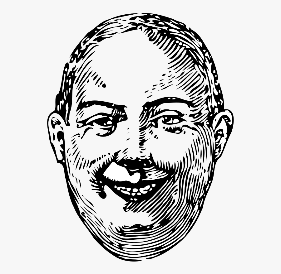 Clipart - Fat Man - Drawing Of Fat Man Face, Transparent Clipart
