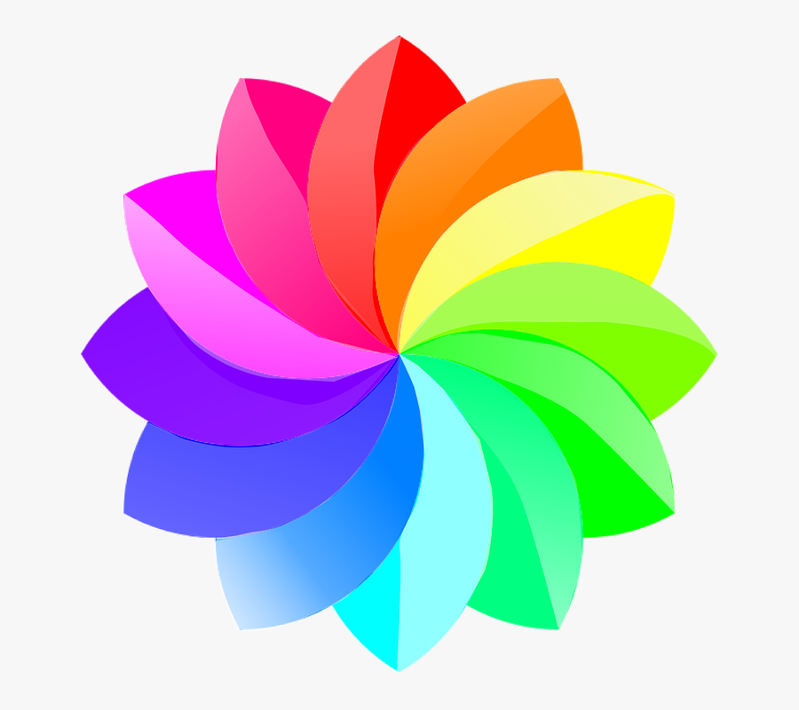 Rainbow Flower Clipart, Transparent Clipart