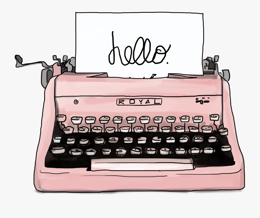 Paper Clip Art Transprent - Typewriter Drawing, Transparent Clipart