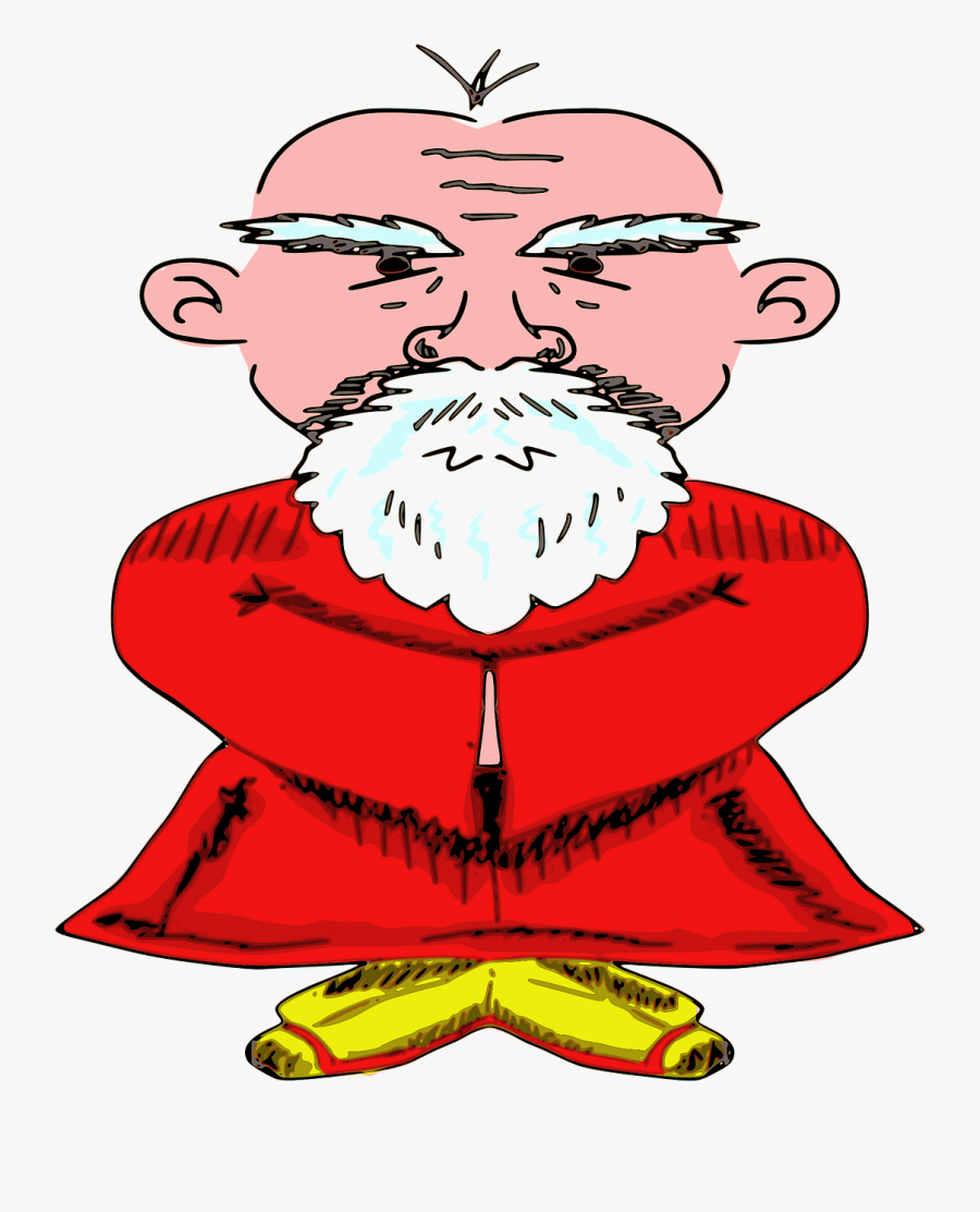 Old Chinese Man Drawing, Transparent Clipart