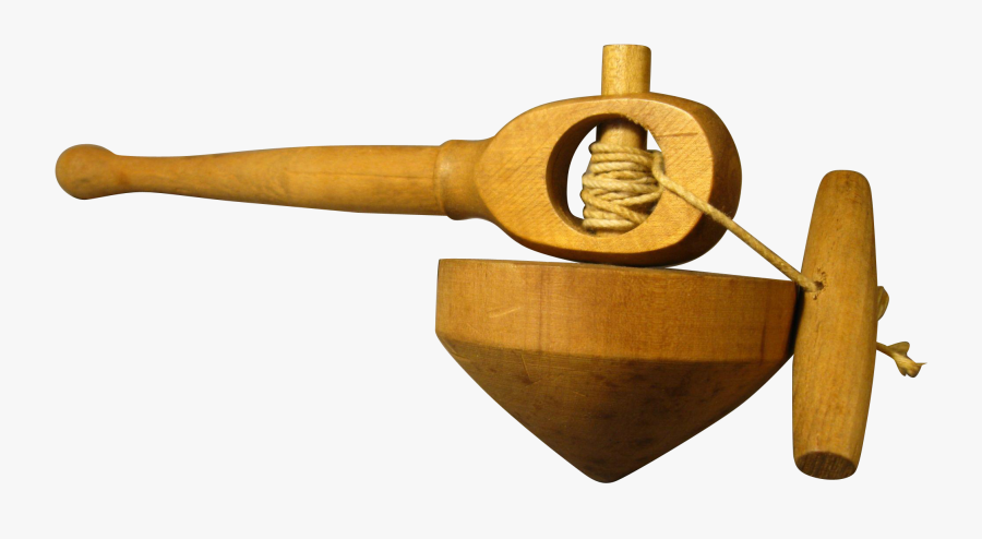 Wooden Spinning Top Launcher, Transparent Clipart