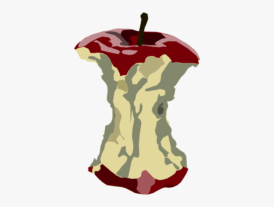 Apple Core Vector Illustration, Transparent Clipart
