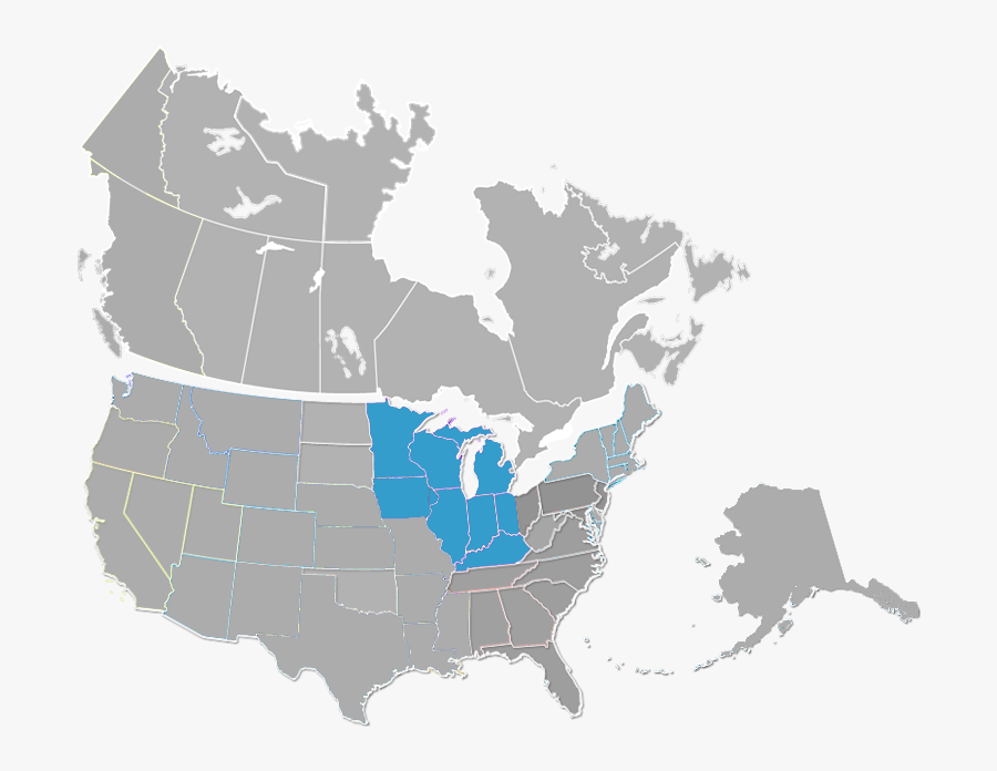 Canada And Usa Map Png, Transparent Clipart