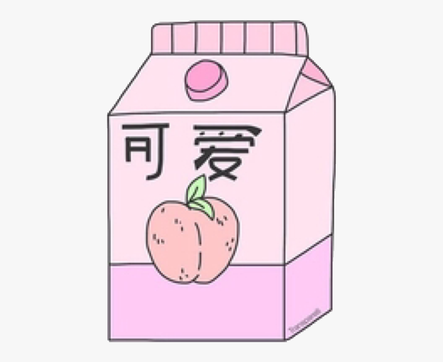 #milk #peach #pink #tumblr #juice #aesthetic #kpop - Korean Aesthetic Stickers Png, Transparent Clipart
