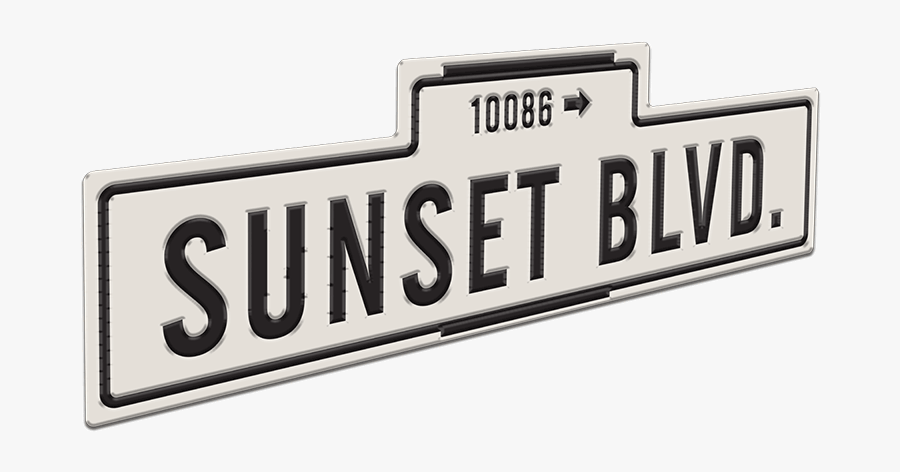 Sunset Boulevard - Signage, Transparent Clipart