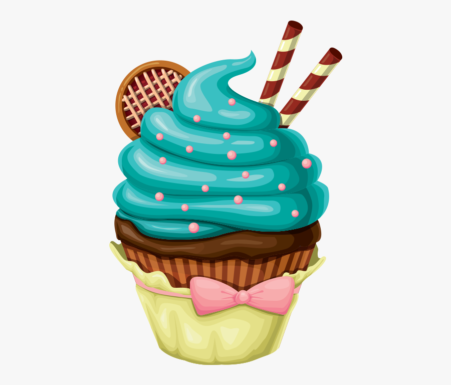 Ice Cream Cupcake Birthday Cake Bakery Custard - Cupcake Png, Transparent Clipart
