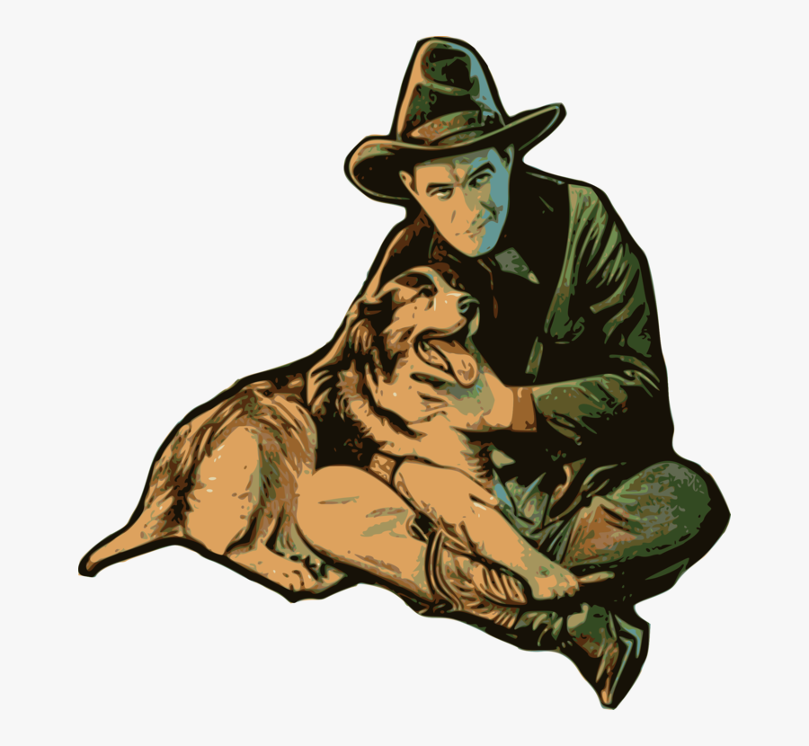 Human Behavior,art,carnivoran - Cowboy And Dog, Transparent Clipart