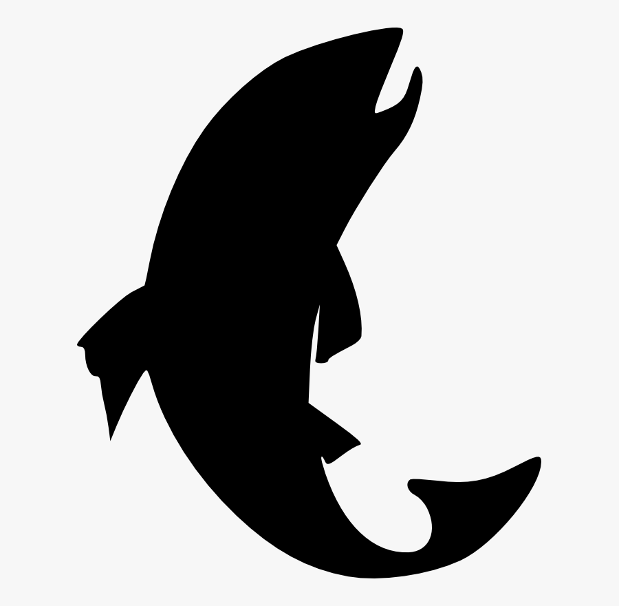 Clipart - Trout Silhouette - Fish Black Clipart, Transparent Clipart