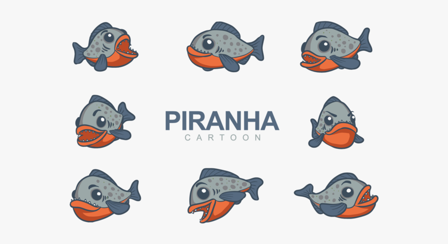 Piranha Fish Cute Piranha Cartoon, Transparent Clipart