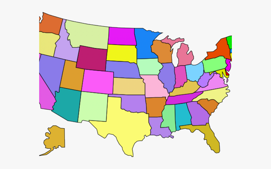 Map With Capitals And Abbreviations, Transparent Clipart