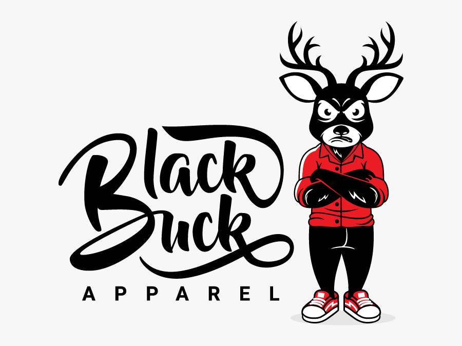 Men S Embroidered Jogger - Black Buck Cartoon, Transparent Clipart