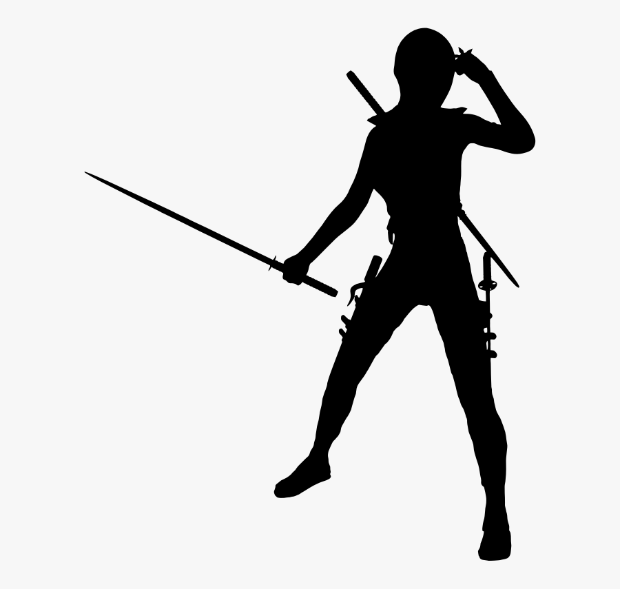 Clipart - Female Ninja Silhouette, Transparent Clipart
