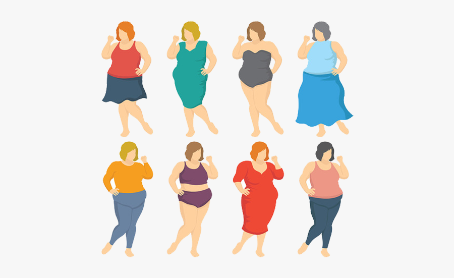Woman Fat Dress Illustration - Fat Women Clothes Vector, Transparent Clipart