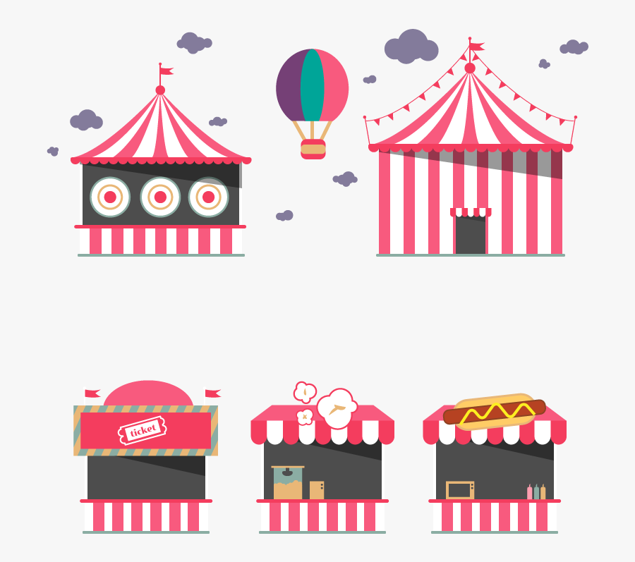 Amusement Park Circus Clip Art - Vector Icon Hiburan, Transparent Clipart