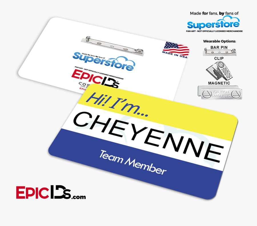 Superstore Name Tag Mockup - Ink, Transparent Clipart