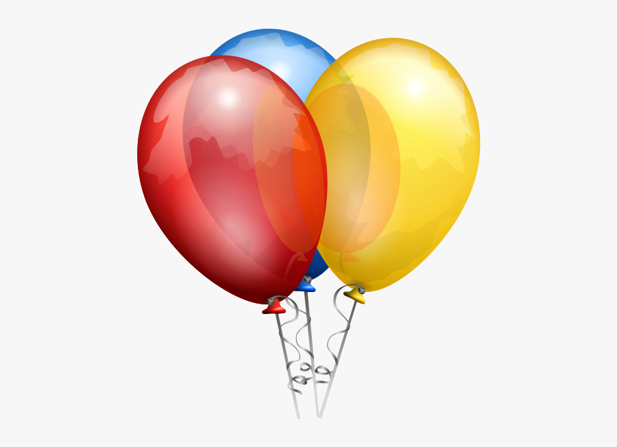 Red Blue And Yellow Balloons, Transparent Clipart