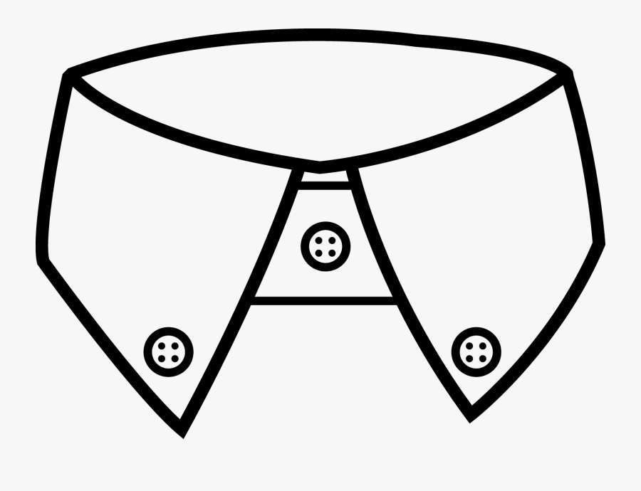 Tshirt Clipart Button Down Shirt - Collar Clipart Black And White, Transparent Clipart