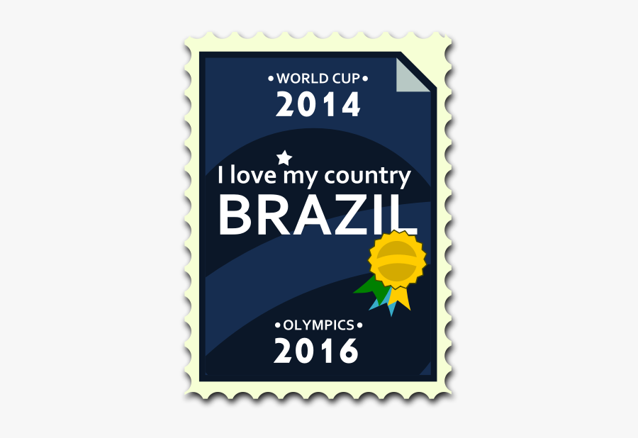 Brazil Olympics And World Cup Postal Stamp Vector Image - Postage Stamp, Transparent Clipart