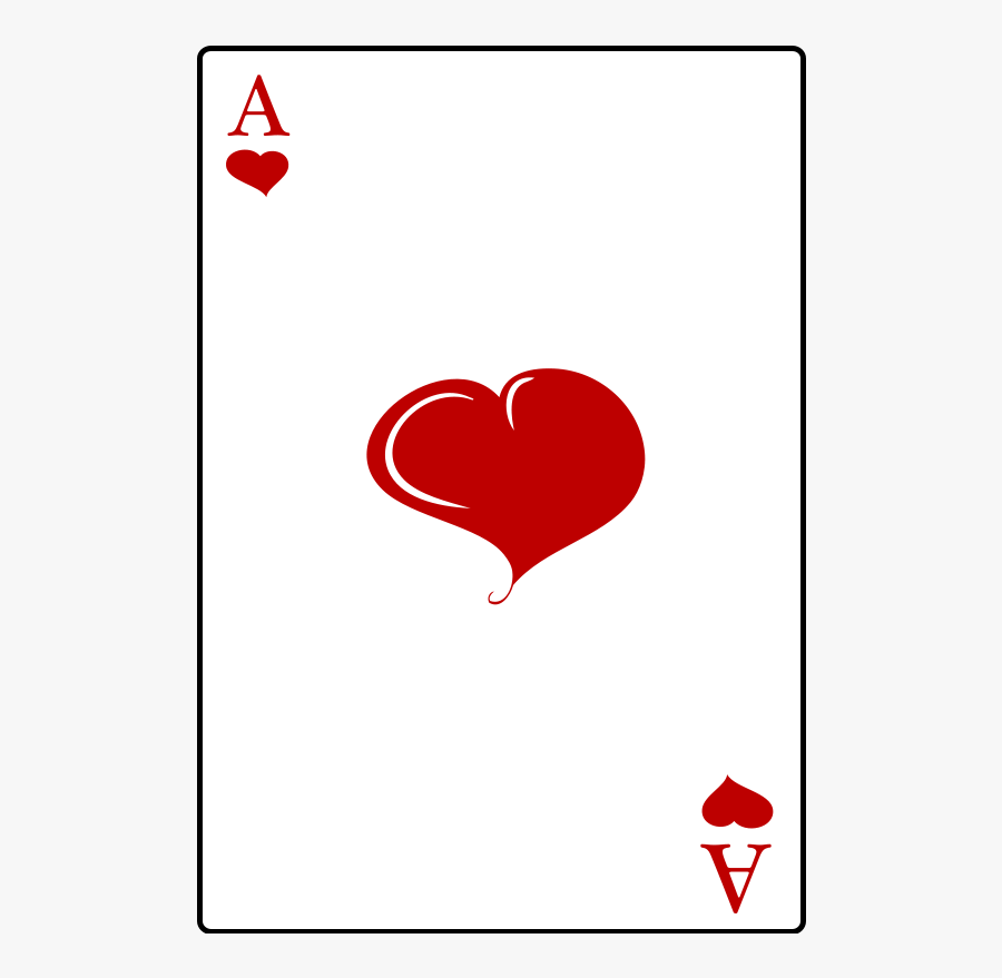 Ace Of Hearts - Vector Graphics, Transparent Clipart