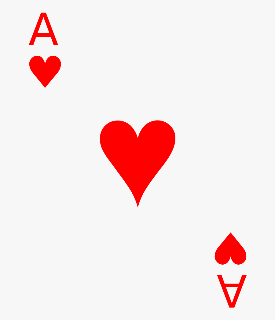 File Cards A Wikimedia - Ace Of Hearts Card Svg, Transparent Clipart