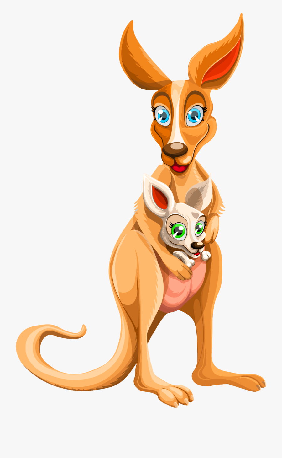 Transparent Fair Animals Clipart - Transparent Background Kangaroo Cartoon Png, Transparent Clipart