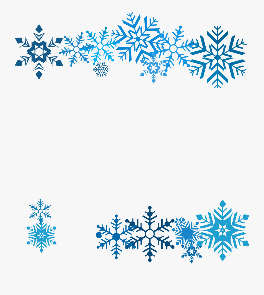 Beautiful Blue Snowflake Png Download - Transparent Background Snowflake Border Clipart, Transparent Clipart