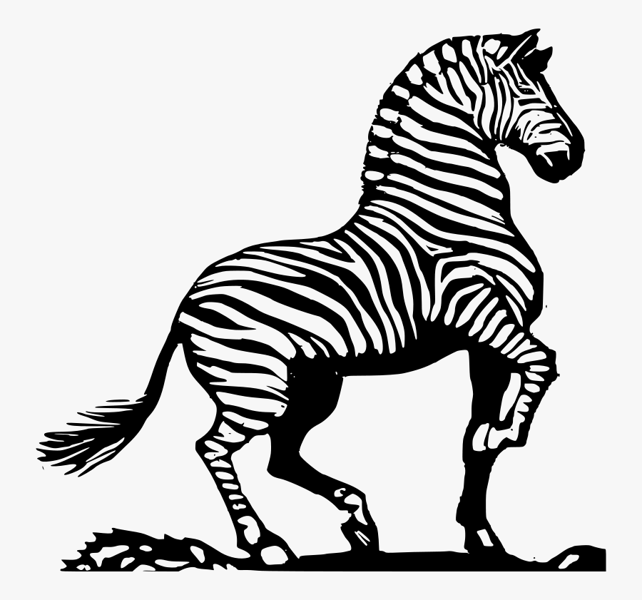 Wood Cut Zebra - Zebra Clipart Black And White Png, Transparent Clipart